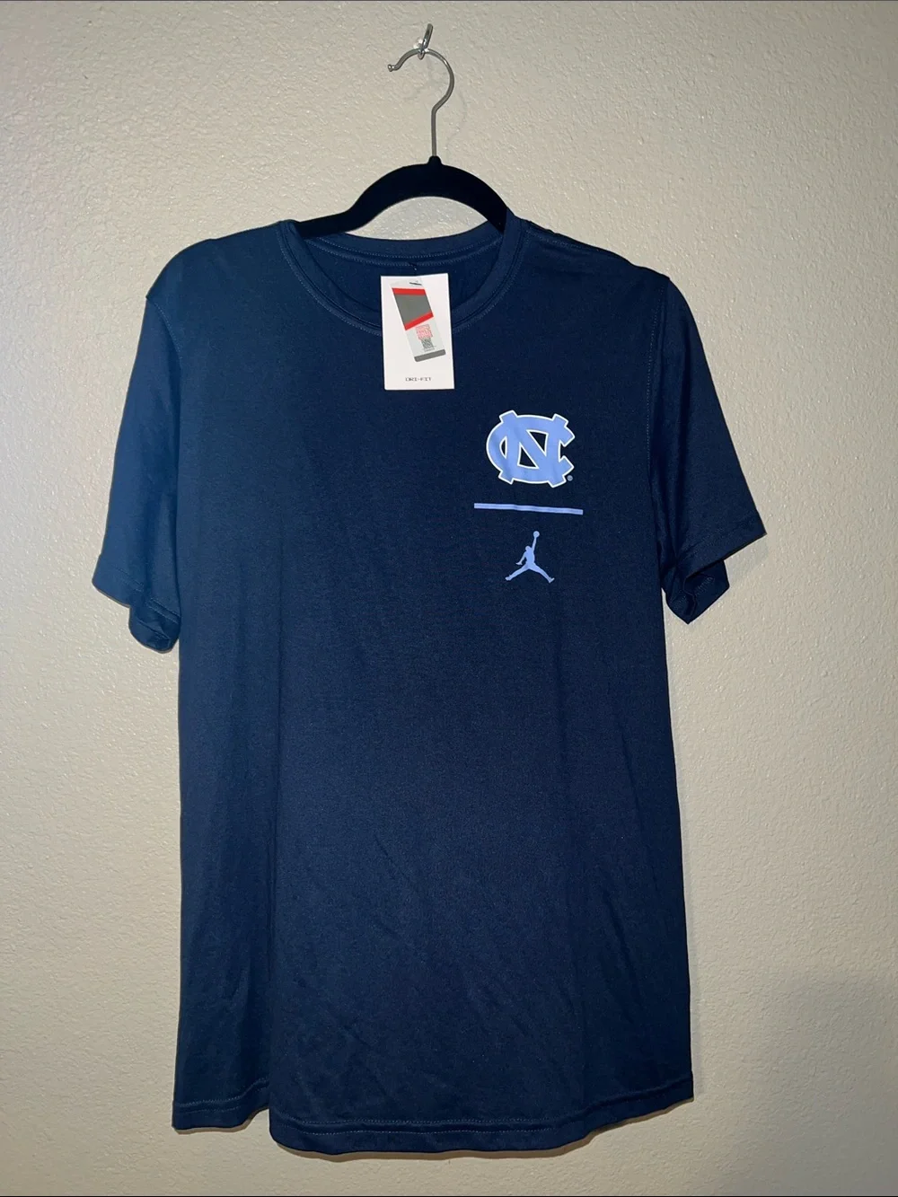 Jordan Men’s Navy Short-Sleeve Tee with Light Blue UNC Logo
